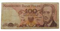 Старая Польша коллекционная банкнота 100 зл 1988
