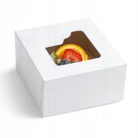 Pudełko Z Okienkiem Na Ciasto Opakowanie Na Jedzenie 25x25x12cm 10 szt SUP