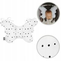 Poduszka Antywstrząsowa Sleepee Dla Dziecka Do Wózka Motylek Biała Bawełna