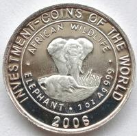 Malawi 5 Kwacha 2006 Zambijski słoń Mennicza (UNC)