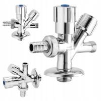 Комбинированный кран для смесителя для стиральной машины, посудомоечной машины, угловой 1 / 2x3 / 8x3 / 4