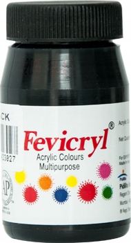 Краска для ткани Fevicryl black 50мл черная