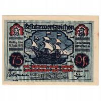 Банкнота, Германия, Штеттин, 75 Pfennig, personnage,