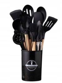 SHEIN ZESTAW PRZYBORÓW KUCHENNYCH CZARNA GUMA Z DRZEWEM 1KB