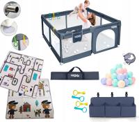 Детский манеж премиум 120x120 пенопластовый коврик корзина шарики губка органайзер