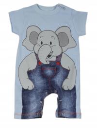 Rampers letni niemowlęcy niebieski Słonik