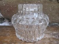 Stary Szklany KRYSZTAŁOWY klosz_żyrandol_zwis_E 27