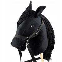 Skippi hobby horse с недоуздком черная лошадь A3 большой