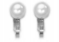 Kiara Klipsy Srebrne Perły Białe Kulki Perełki Przy Uchu Z Pereł Perłowe