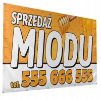 Baner Reklamowy + Opaski - 2x1,2m - SPRZEDAŻ MIODU