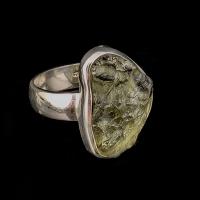 UNIKAT MOŁDAWIT SREBRO 925 MINERALNY KOSMOS PIERŚCIONEK ZIELONY PIERŚCIEŃ