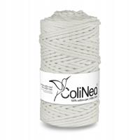 ColiNea sznurek pleciony do makramy 100% bawełna, 3mm 100m, biały