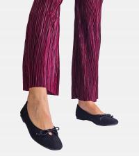 Балетки Женские черные с бантом экозамшовые 31214