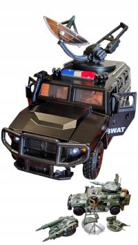 AUTO WOJSKOWE METAL 21CM LED DŹWIĘK WYMIENNE UZBROJENIE KOLORY E2514 EMAJ