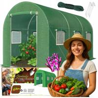 TUNEL FOLIOWY OGRODOWY SZKLARNIA WZMOCNIONY UV 5 NAMIOT 3x2m + RĘKAWICZKI