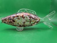 Szklana ,stojąca ryba szkło PRL w stylu Murano