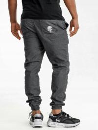 Мужские джинсовые брюки Jogger с завязками модные Marvel PUNISHER серые L
