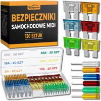 Bezpiecznik samochodowy Auto Gamma zestaw 120 el. midi w pudełku