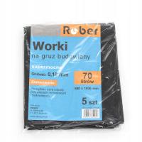 czarne grube worki na odpady 70l 60x100cm SUPER MOCNE worki na śmieci 5 szt