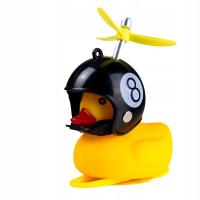 Dzwonek rowerowy, lampka kaczka czarny kask