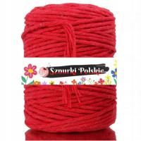 Шнур макраме хлопок натуральный витой красный ЭКО 100 м 3 мм