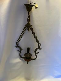 Piękna stara lampa mosiężna