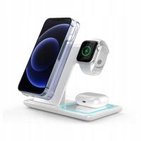 Индукционное зарядное устройство для IPHONE 12 13 14 PRO Apple Watch iPods 3в1 15 Вт
