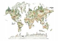 Фотообои карта мира для детей Белый 368x254