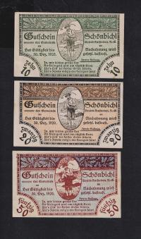 KOLEKCJA AUSTRIA -- SCHONBICHL -- 1920 rok, 3 sztuki, (N380)