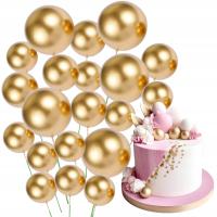 Украшение топпер торт топпер торт золотые шары на пике 20шт