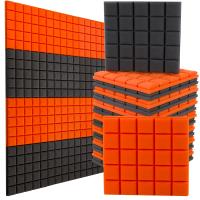 Panele wygłuszające kostka szara pomarańczowa 4m2 akustyczny pokój gracza
