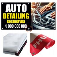 Baner AUTO SPA DETAILING KOSMETYKA Reklama TWÓJ TELEFON Plandeka UV 2x1m