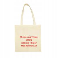 Torba materiałowa, ekologiczna, nadruk 1 kolor, 100% bawełna, logo 50 szt