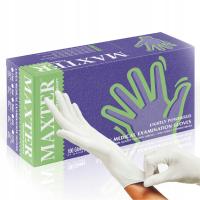 Латексные перчатки белые одноразовые порошковые перчатки M Maxter 100шт