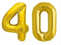 Balony 40 urodziny złote duże 100 cm czterdzieści