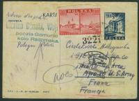 a1648 Polska Cp + zn Gomunica koło Radomska 1946r via Francja CENZURY ZWROT