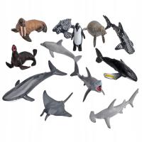 12 Pieces Shark Figurine Sea Animal Model Statues