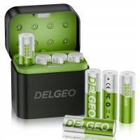 Перезаряжаемые батареи лития АА 8пкс с быстрым заряжателем 2.5 х, 1.5 в 3600 мвтх