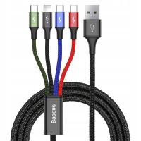 BASEUS высокоскоростной кабель USB Lightning / 2x USB C / micro USB мощный кабель 1,2 м