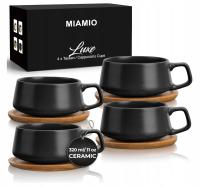 Набор из 4 чашек Miamio 320 мл деревянные подставки