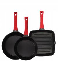 ZWIEGER OBSIDIAN KOMPLET PATELNI 24, 28 CM + PATELNIA GRILLOWA 28CM GREBLON