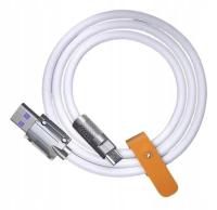 Kabel QOOVI USB / Typ-C szybkiego ładowania 6A 120W 1,2 m - niebieski dioda