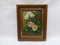 OBRAZ MINIATURA OLEJNA KWIATY W RAMIE 1-4343