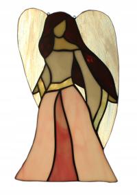 Kobieta anioł witraż Prezent dla niej Różowy