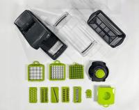 Szatkownica do warzyw 14 w 1 ze stali nierdzewnej - Zestaw krajalnica, kostkarka z koszykiem ociekowym