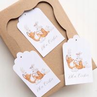 Etykietki bileciki do prezentów jelonek zawieszki Metki Karnety 10 sztuk