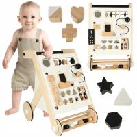 Chodzik Dla Dziecka Pchacz Drewniany Tablica Manipulacyjna Sensoryczna