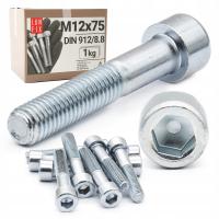 Śruba M12 45mm imbusowa walcowa DIN 912 kl. 8.8 ocynk ocynkowana 1 kg