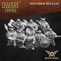 Great Dwarf Warrior x 10 - Bigusson - Druk 3D - White Angels