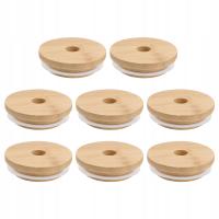 8 SZTUK KHAKI BAMBUSOWA POKRYWKA ZAMIENNIK SZKLANEGO SŁOIKA NA BUTELKI